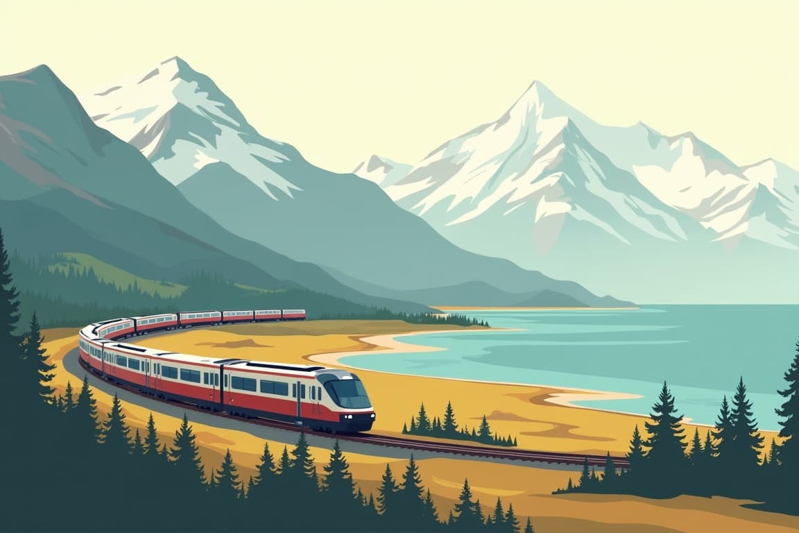 Illustration of Highlights of Alaska with Alaska Railroad