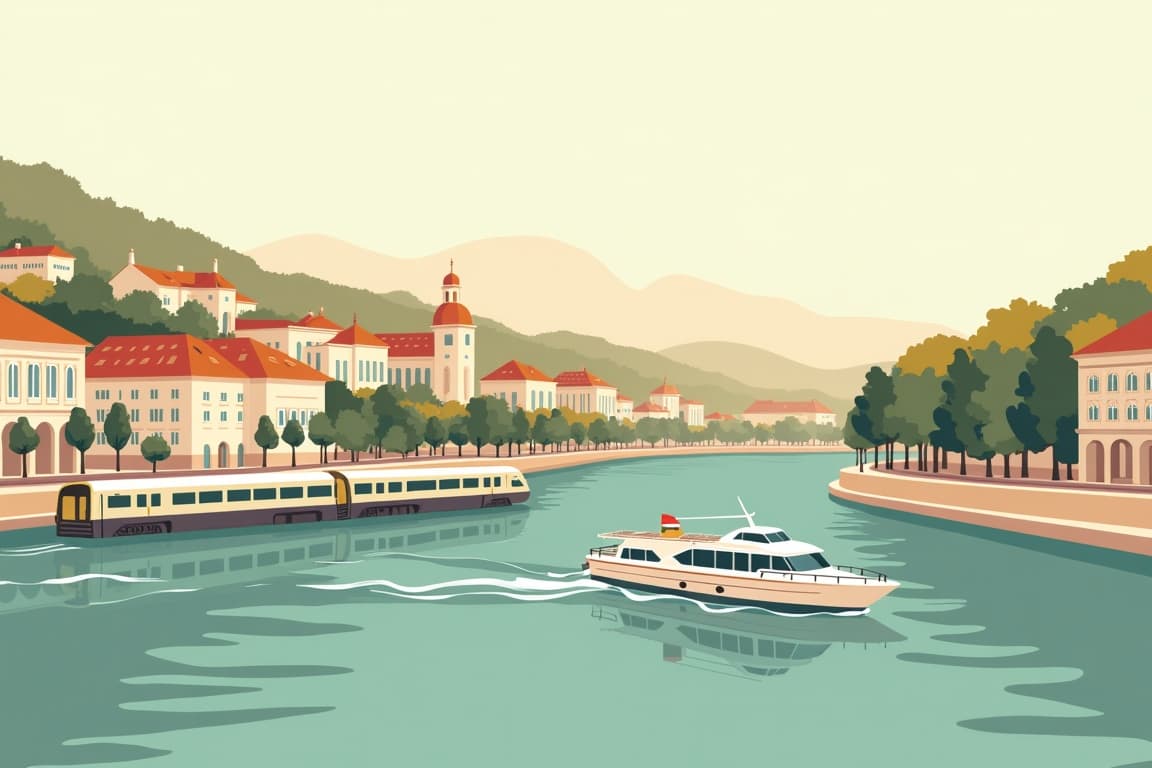Illustration of Imperial Cities & The Beautiful Blue Danube