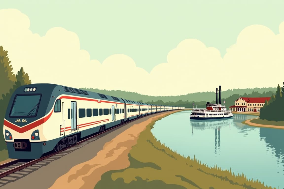 Illustration of Jazz Blues and Rock 'n' Roll Roundtrip from Philadelphia