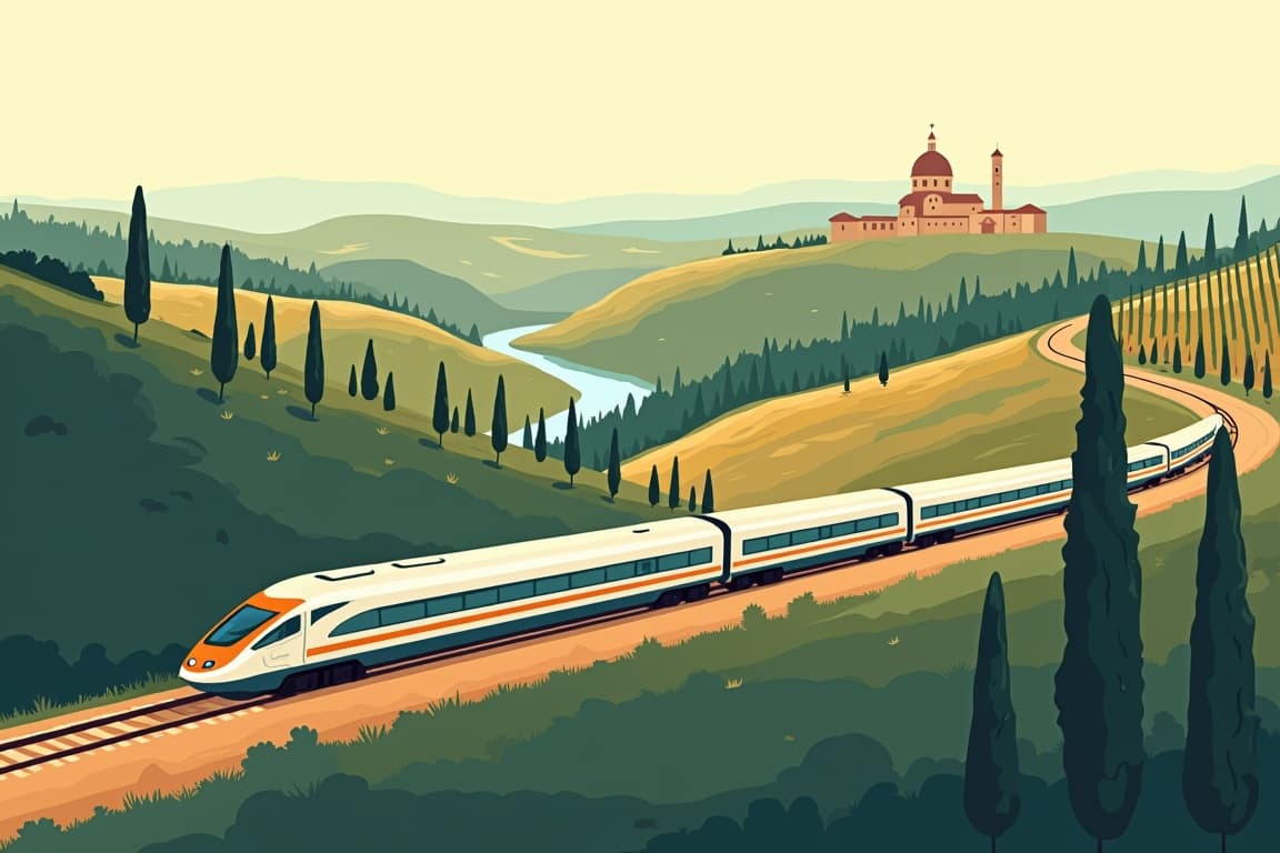 Illustration of La Dolce Vita Orient Express - Tastes of Tuscan Vineyards and the Gems of Italy