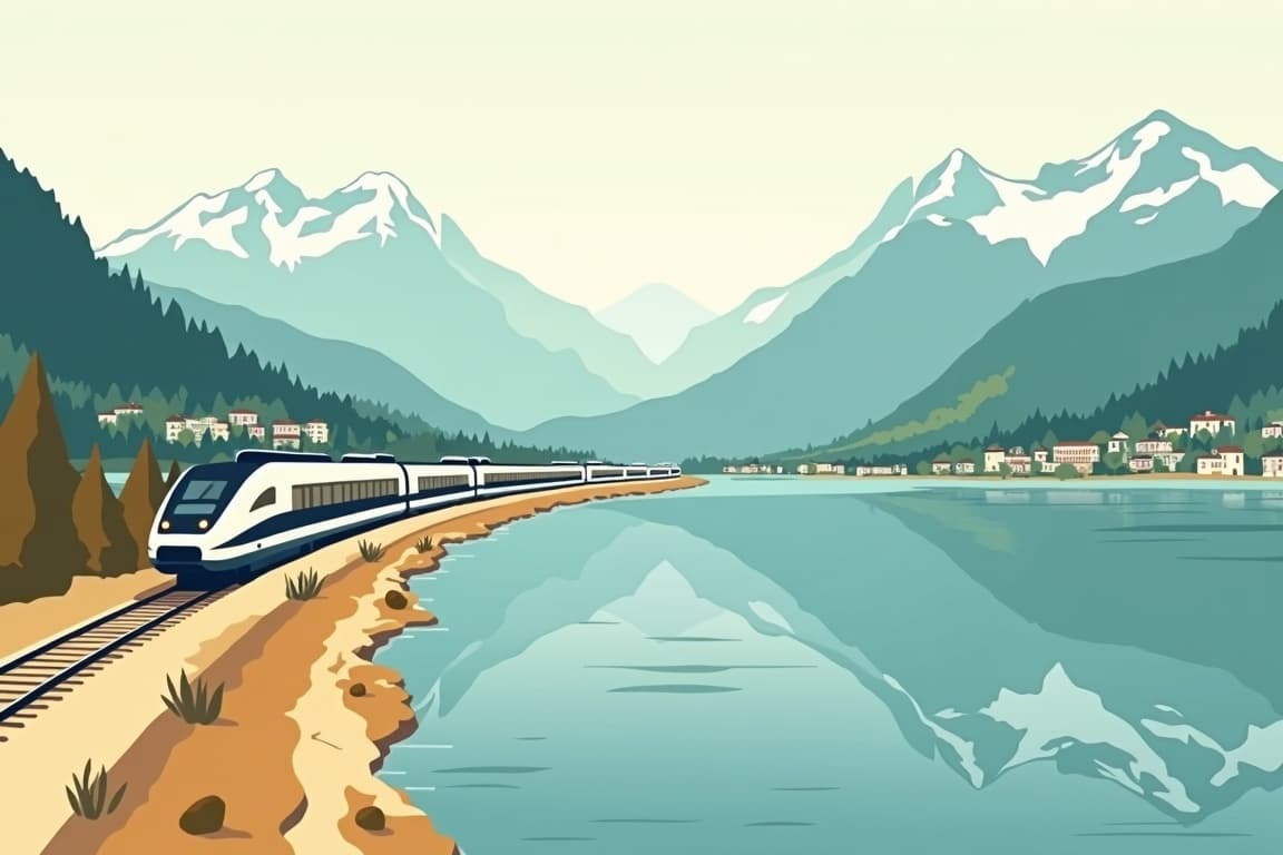 Illustration of Lake Como – Jewel of the Italian Lakes via Locarno by First Class rail