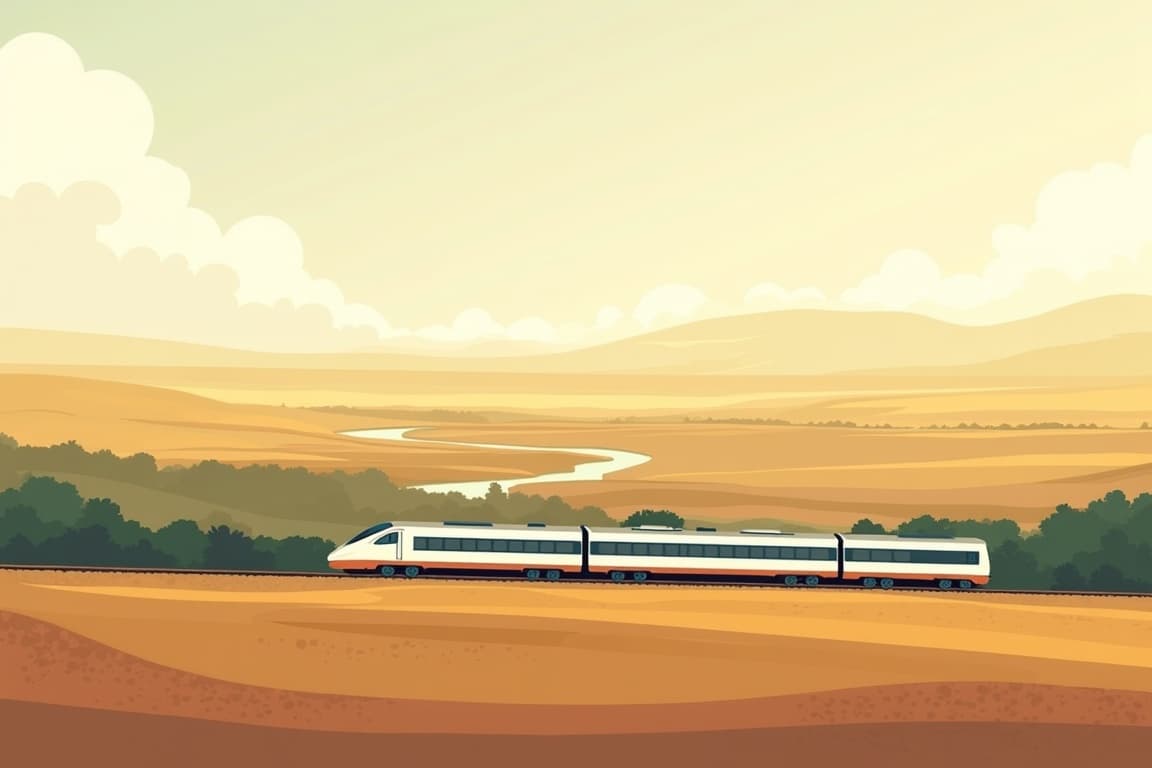 Illustration of Lisbon by First Class Rail & return by air