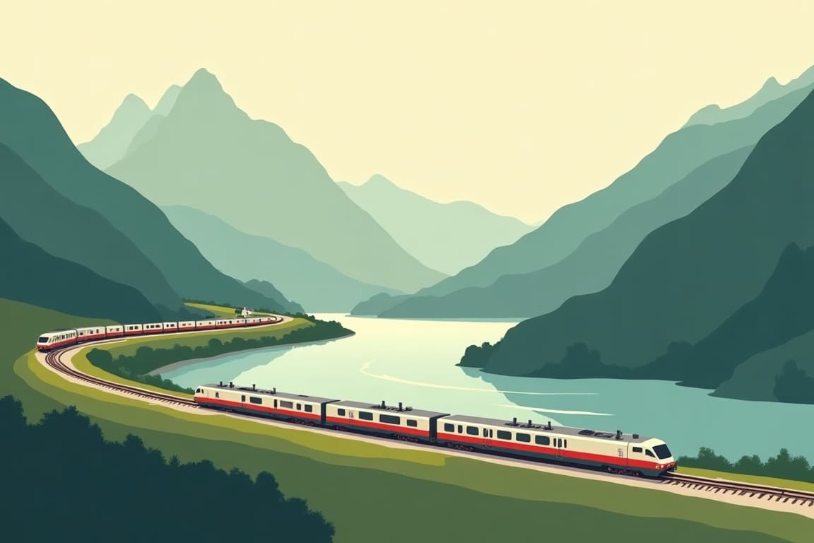 Illustration of Lugano and Bern via The Centovalli Express