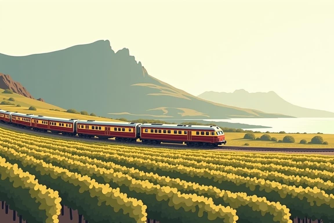 Illustration of Luxury Rovos Rail from Cape Town to Pretoria with Victoria Falls