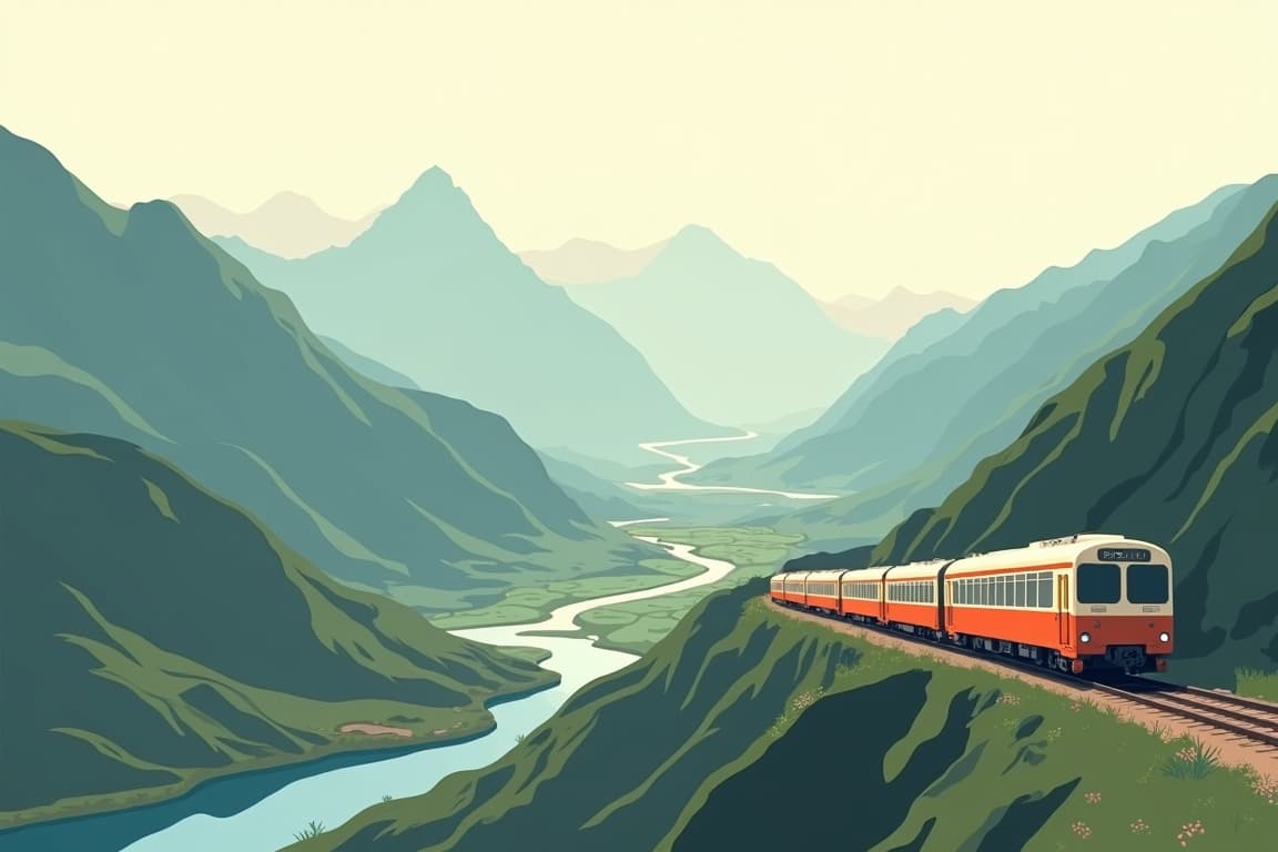 Illustration of Machu Picchu & the Andes