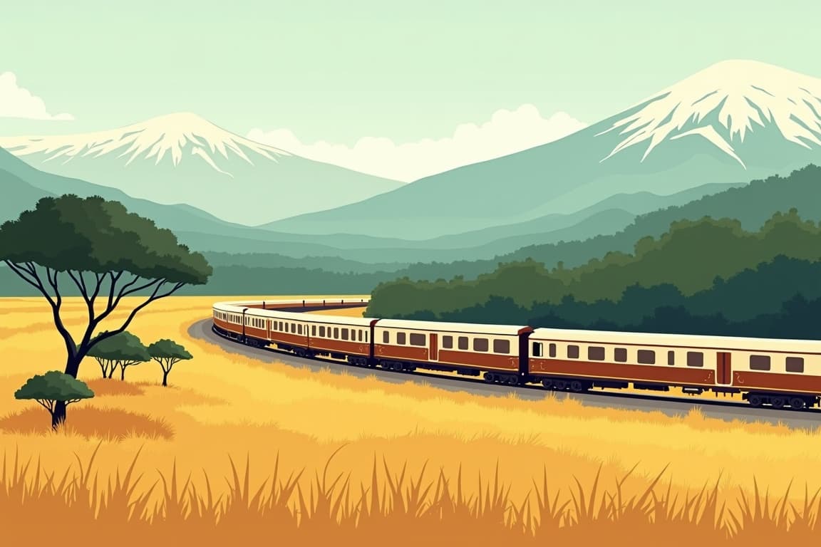 Illustration of Mit Rovos Rail durch Afrika: Exklusiv-Charter von Dar Es Salaam bis Kapstadt