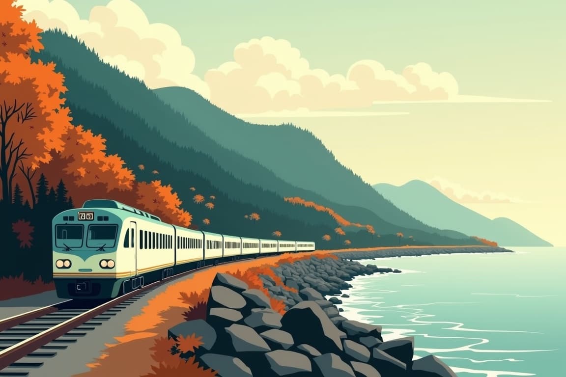 Illustration of New England in the Fall