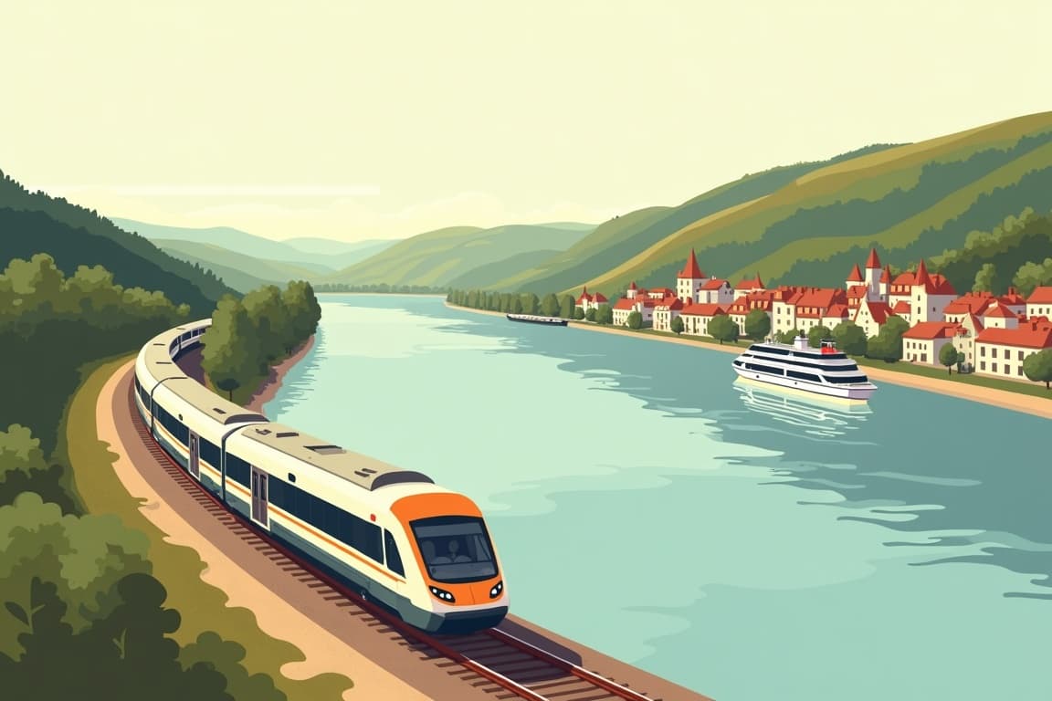 Illustration of New Year Cruise on the Romantic Rhine by Rail