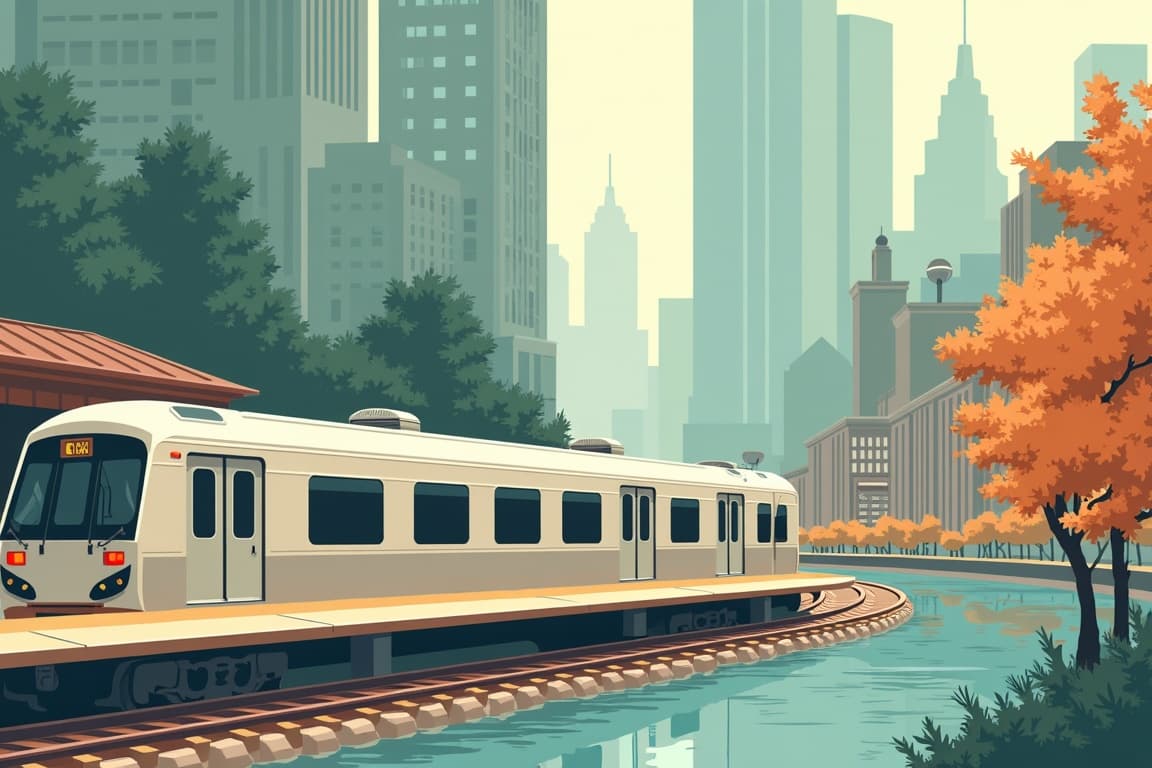Illustration of New York City and Boston
