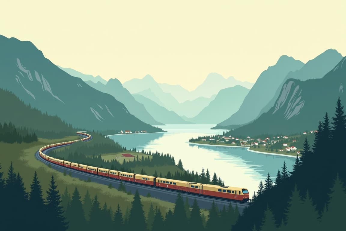 Illustration of Norway's Natural Wonders