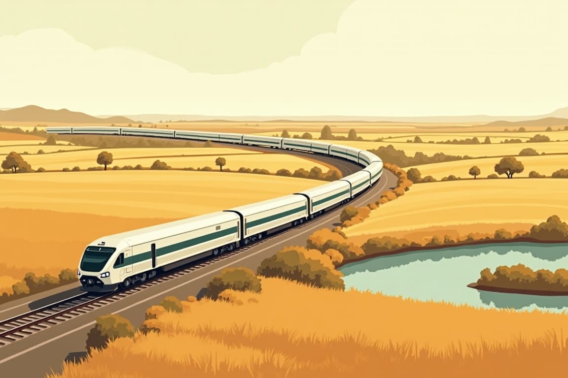 Illustration of NSW Rail Journey to the Leeton Art Deco Festival