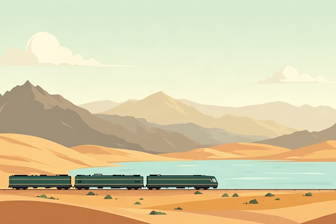 Illustration of Orient Silk Road Express: Tashkent - Almaty or v.v.