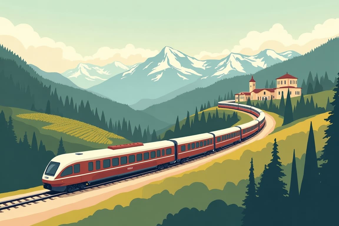Illustration of Paris - Florence (Venice Simplon Orient Express)