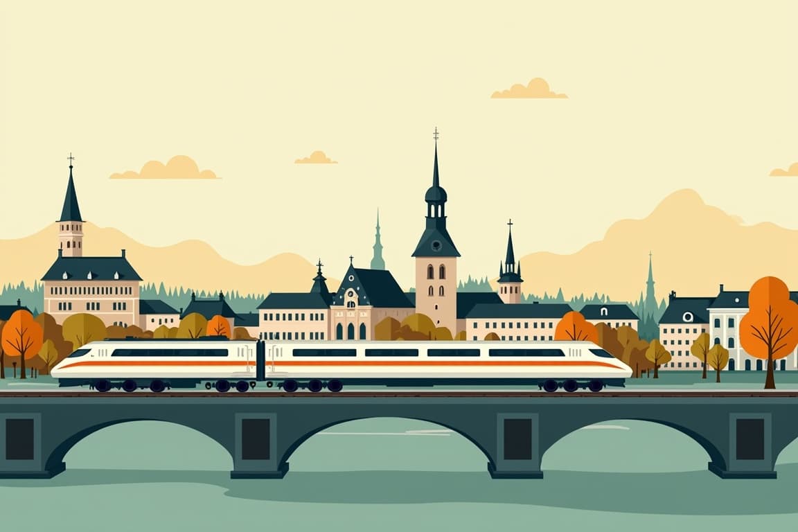 Illustration of Paris, London, and Amsterdam from Munich
