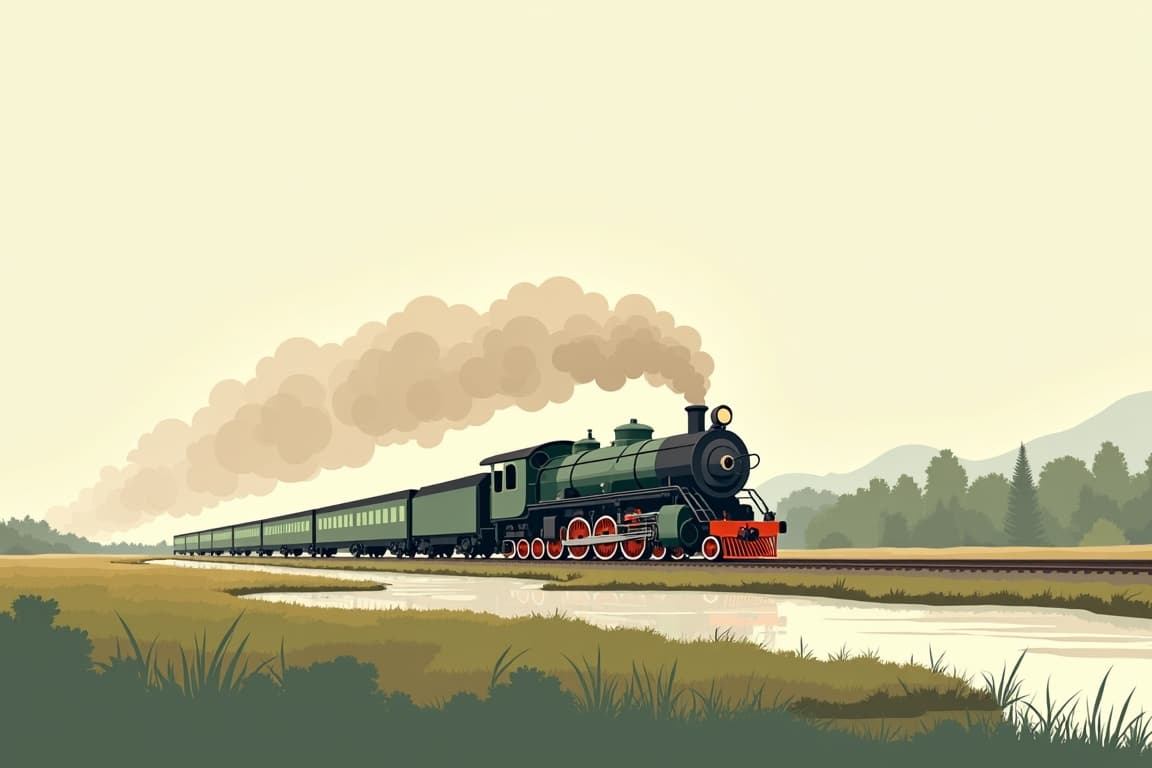 Illustration of Poland & the Wolsztyn Steam Locomotive Parade