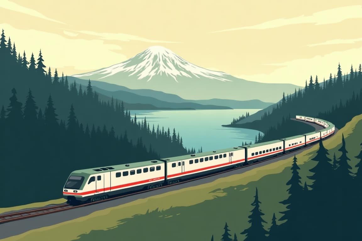 Illustration of Portland, Seattle & Vancouver with Victoria