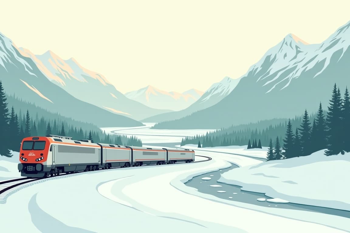 Illustration of Premium Canada & the Rocky Mountains in Winter