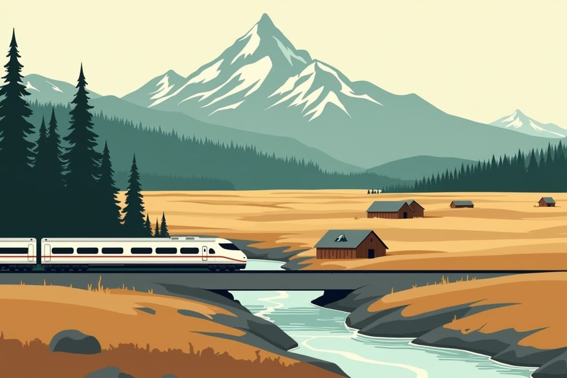 Illustration of Prestige Train Journey Across Canada