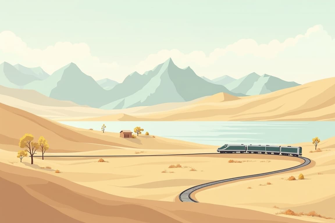 Illustration of Republics of the Silk Road by Private Train - Tashkent to Almaty