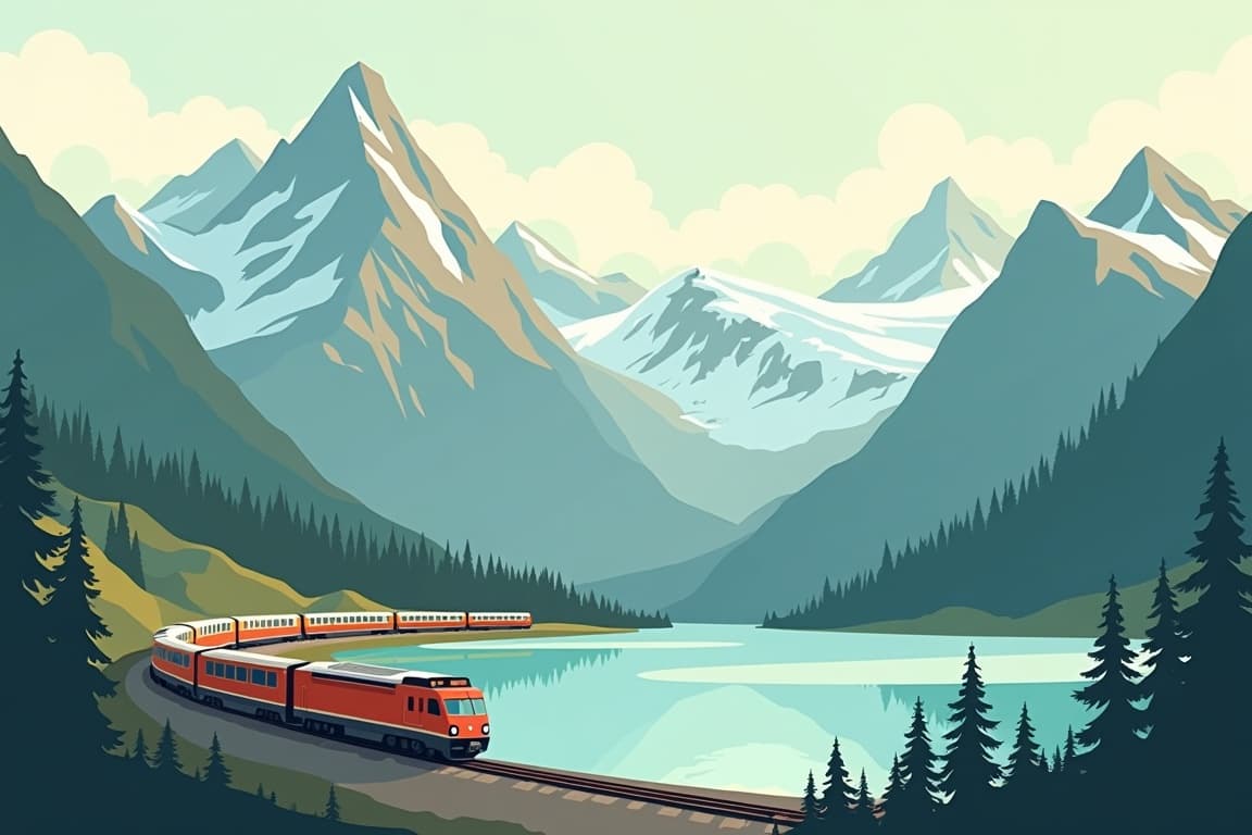 Illustration of Rockies Train Extended Getaway with Self-Drive