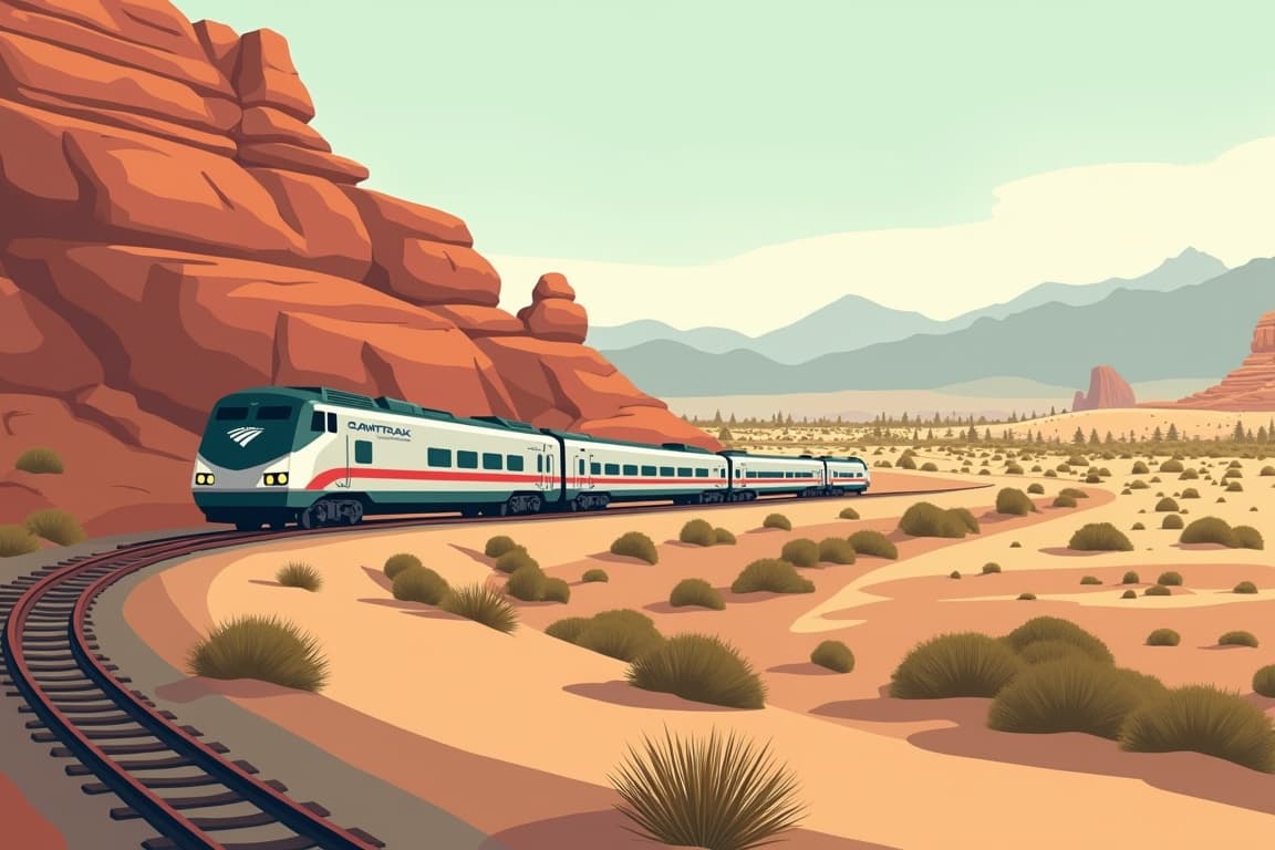 Illustration of Route 66 by Rail