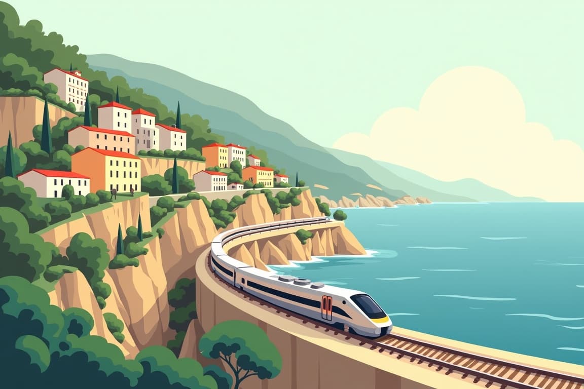 Illustration of San Remo, Portofino & the Italian Riviera for Solo Travellers by Rail