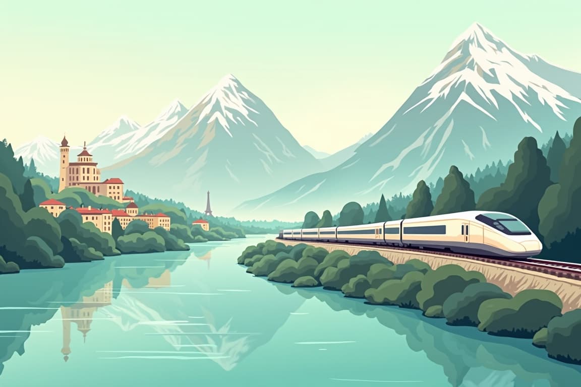 Illustration of Scenic Europe By Rail: London to Rome