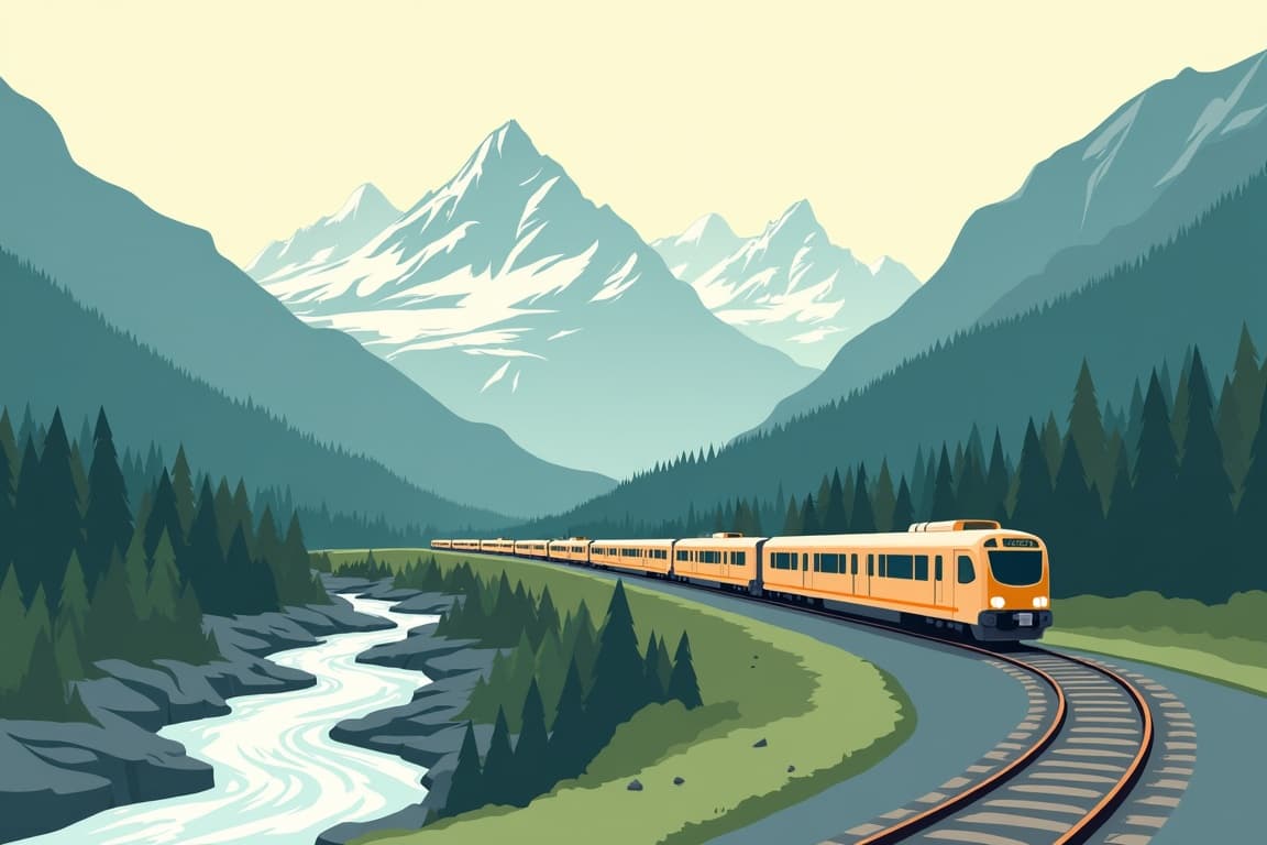 Illustration of Scenic North America: Canadian Rockies and Glacier National Park