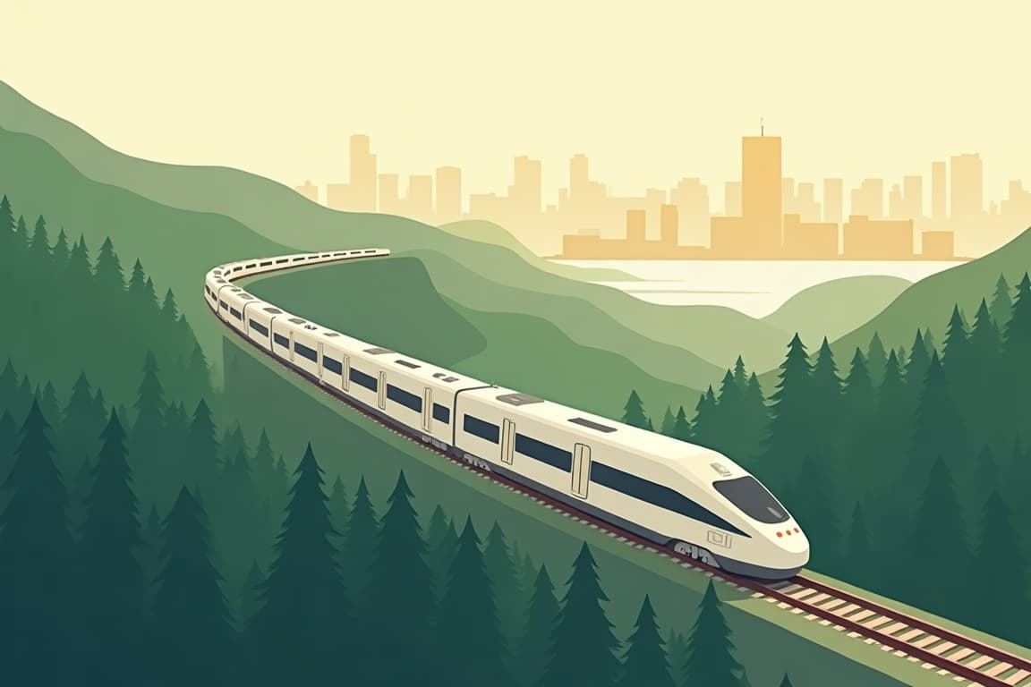 Illustration of South Korea by Rail – Sights and Seasons of South Korea