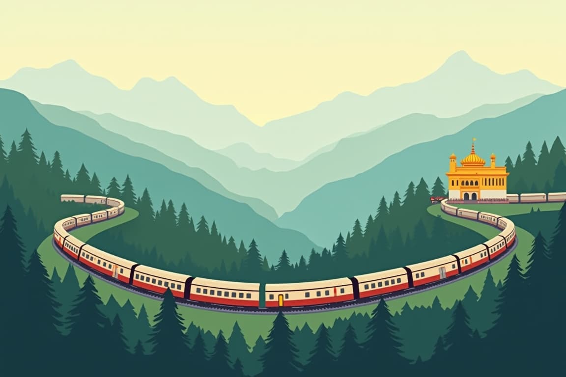 Illustration of Spirit of the Himalayas & Amritsar's Golden Temple
