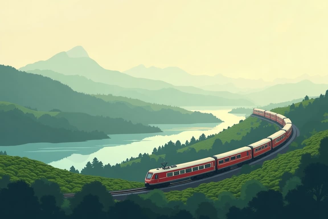 Illustration of Sri Lanka by Private Train on the Viceroy Special