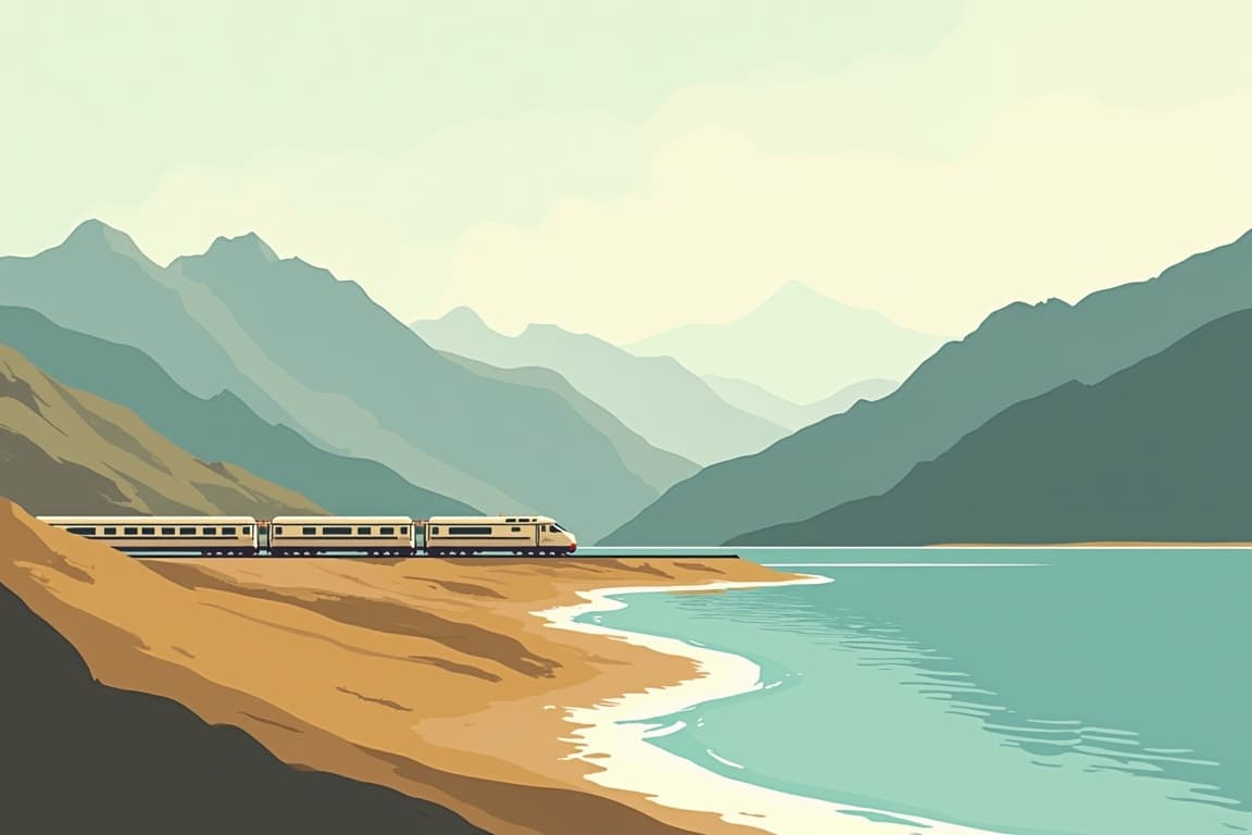 Illustration of The Four Stans Aboard the Golden Eagle Train