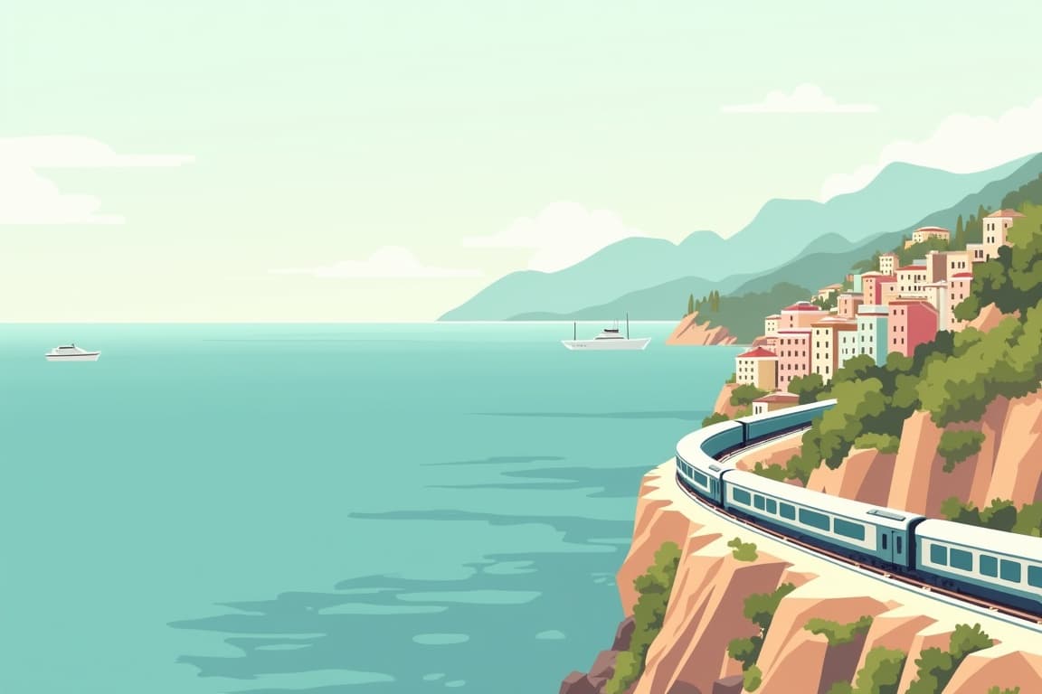 Illustration of The French Riviera and Italian Ligurian Coast 2027