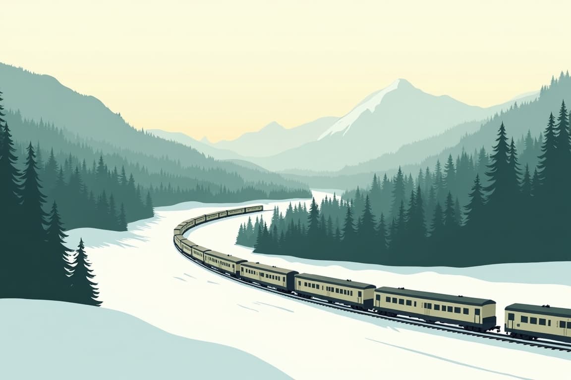 Illustration of The Harz Mountains in Winter