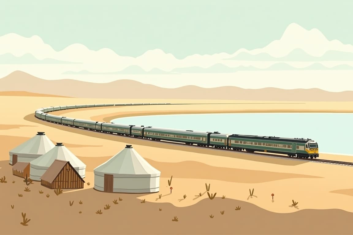 Illustration of The Legendary Silk Road by Rail: Almaty to Tashkent