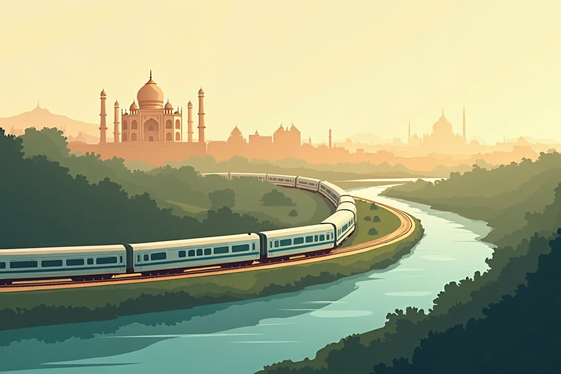Illustration of The Maharajas' Express - Indian Panorama
