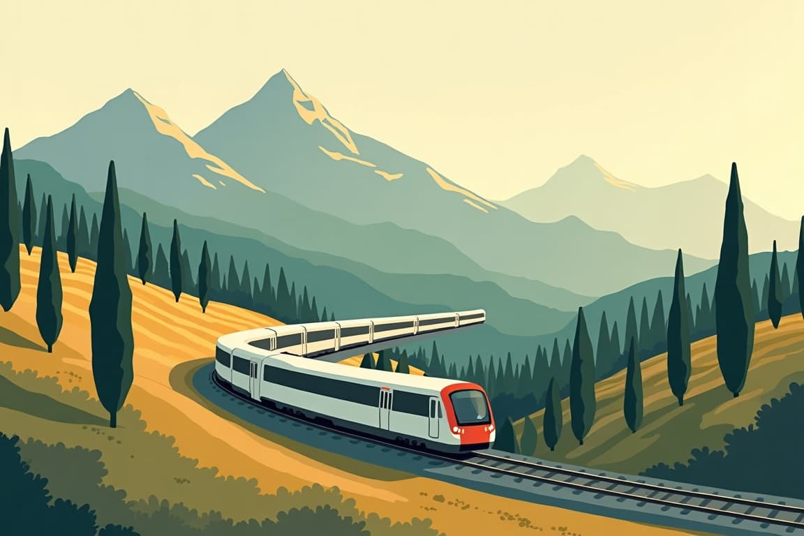 Illustration of The Orient Express La Dolce Vita - Rome to the Vineyards of Tuscany - by rail