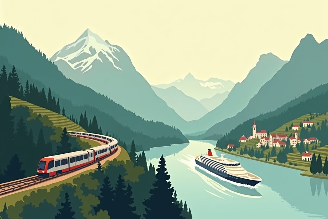 Illustration of Top of Europe & The Majestic Rhine Cruise
