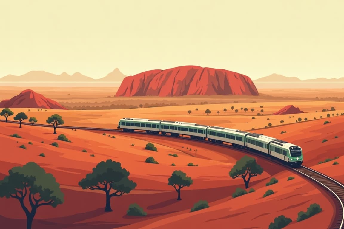 Illustration of Ultimate Australia & the Ghan