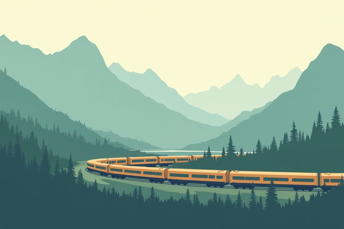 Illustration of USA and Canada Rocky Mountain Discovery
