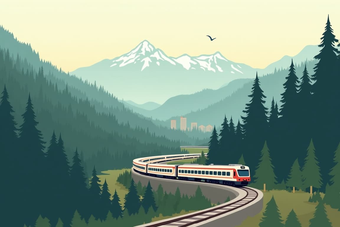 Illustration of USA and Canadian Rockies Rail Experience