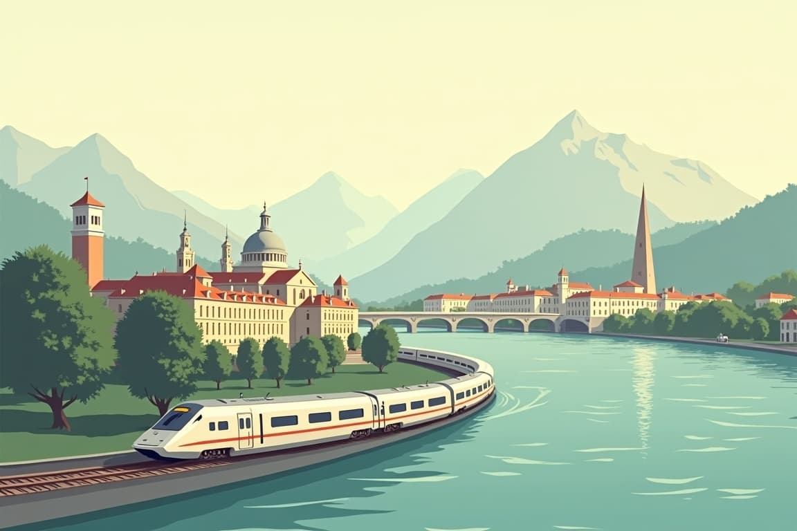 Illustration of Venice, Paris, and London