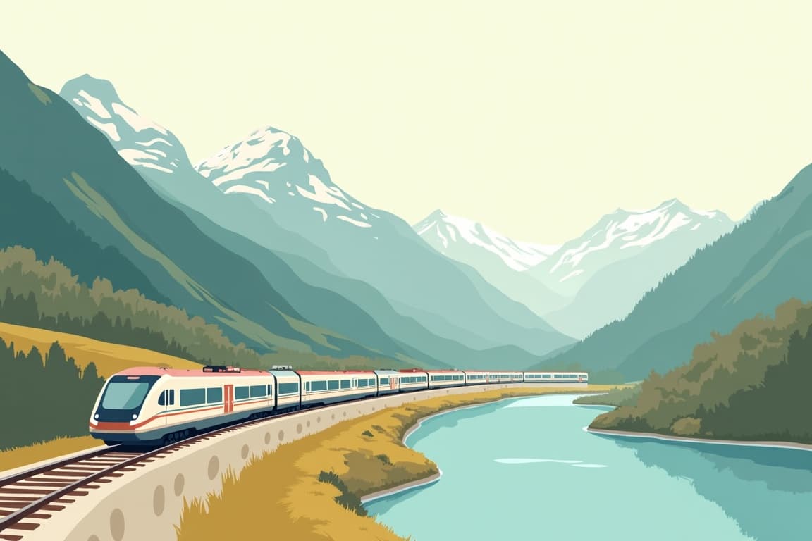 Illustration of Venice Simplon-Orient-Express & Venice
