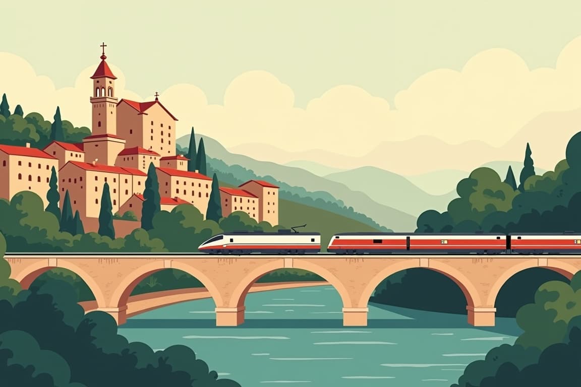 Illustration of Venice Simplon-Orient-Express from Verona