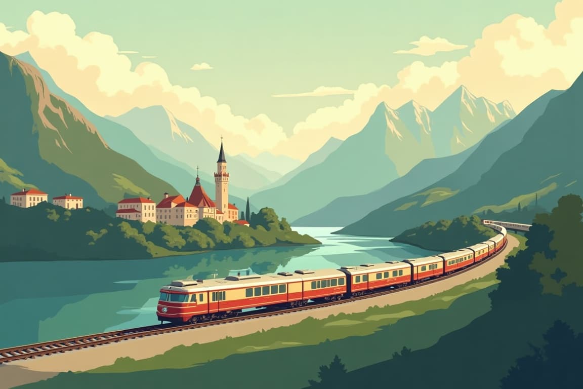 Illustration of Venice Simplon-Orient-Express, Paris to Venice