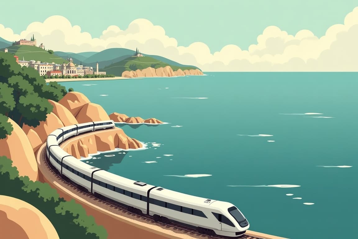 Illustration of Venice Simplon-Orient-Express to Portofino, Venice, Florence, and Rome