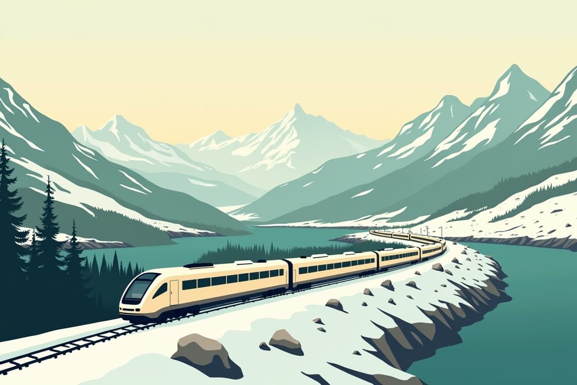 Illustration of Venice Simplon-Orient-Express - train only, Venice to Paris