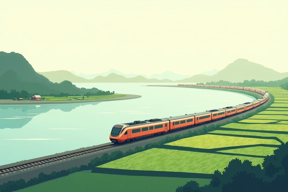 Illustration of Vietnams wunderbares Welterbe: Bahnreise mit dem SJourney-Sonderzug