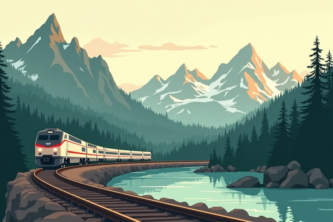 Illustration of Whitefish and Glacier National Park Getaway Roundtrip from Milwaukee