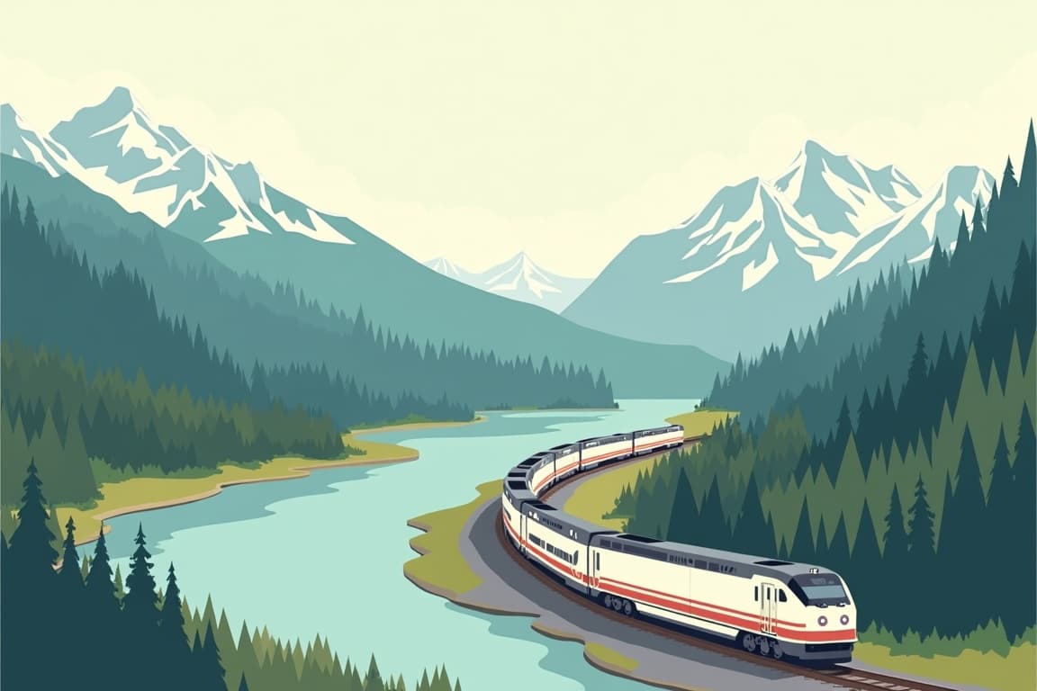 Illustration of Whitefish and Glacier National Park Getaway Roundtrip from New York City